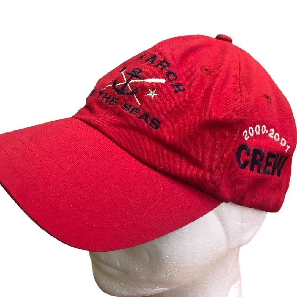 Monarch of the Seas Crew Hat 2000-2001 Red Embroidered Authentic Gear EUC
